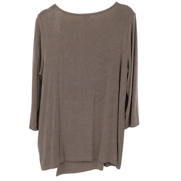 Chico's Travelers Tunic Top Womens 12/14 Brown Boho Modest Classic Earthy Casual - Picture 3 of 16